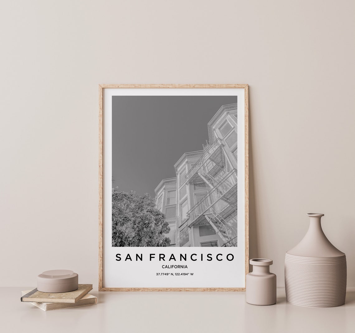 San Francisco California Victorian Building Fire Escape Photo Poster - Image 3