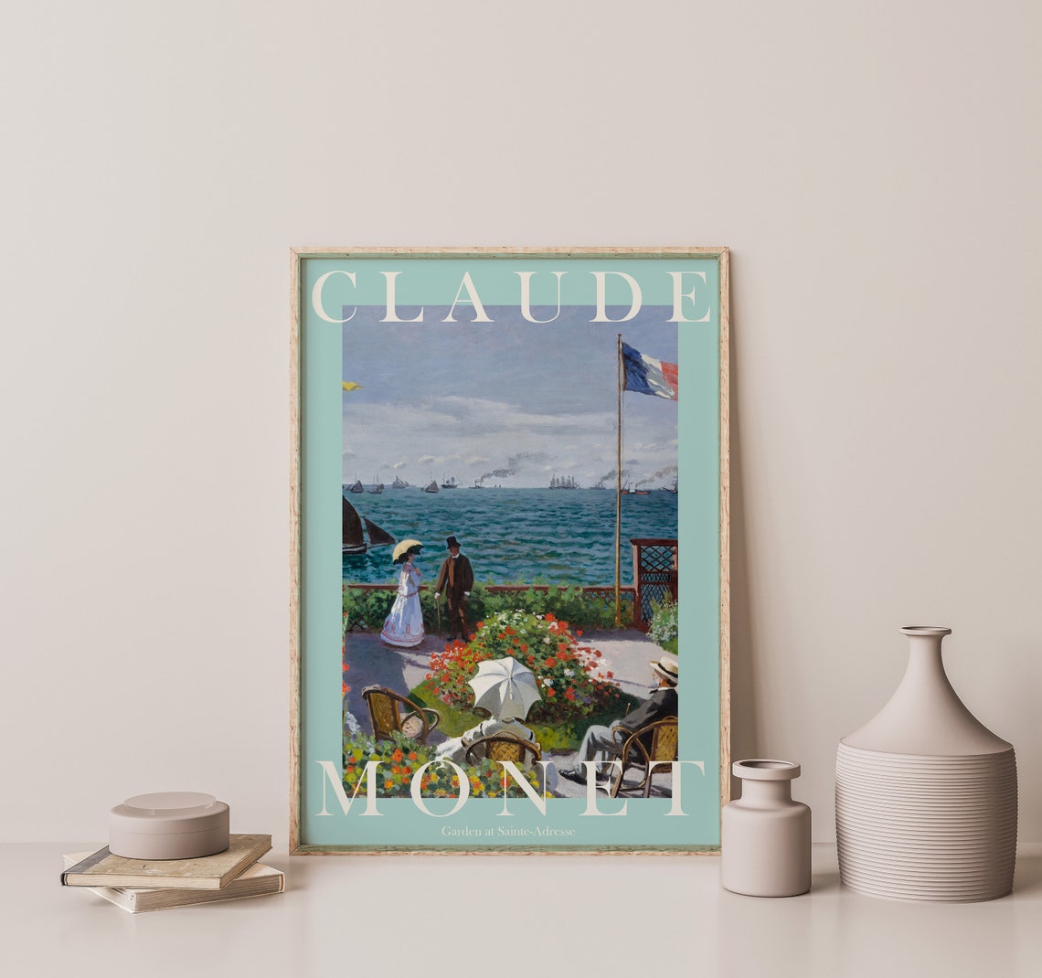 Claude Monet Garden at Sainte-Adresse Seaside Gathering Poster - Image 3