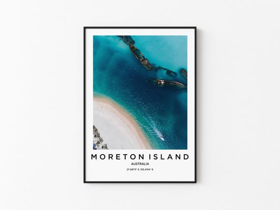 Moreton Island Art Moreton Island Print Moreton Island Poster Moreton Island Art Moreton Island Photo Moreton Island Map