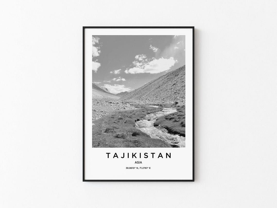 Tajikistan Art Tajikistan Print Tajikistan Poster Tajikistan Art Tajikistan Photo Tajikistan Map Tajikistan Painting Tajikistan Travel