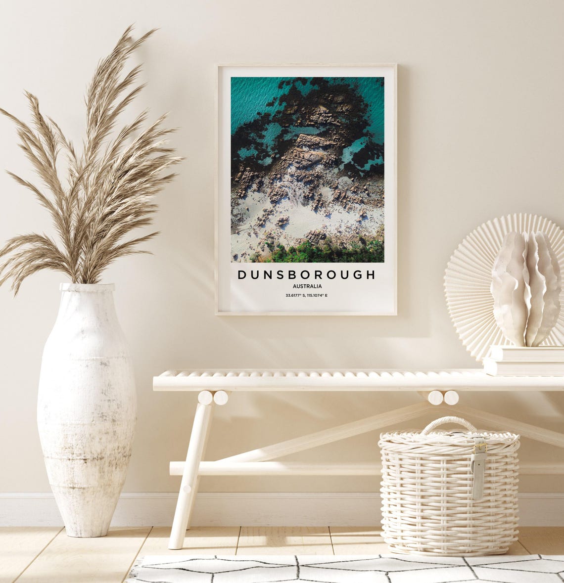 Dunsborough Australia Aerial Rocky Coastline Sea Travel Poster - Image 3