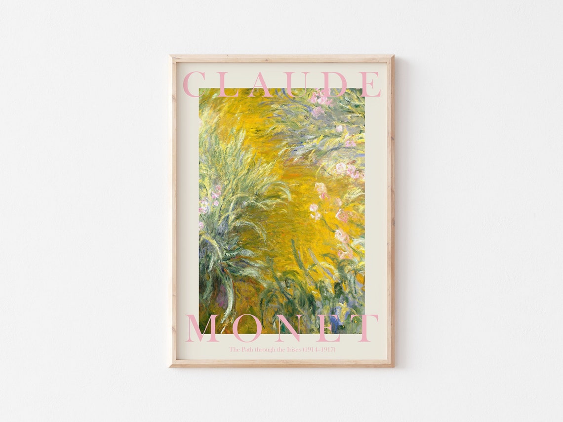 Claude Monet The Path Through The Irises 1914 Yellow Garden Poster - Image 3