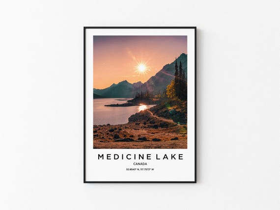 Medicine Lake Art Medicine Lake Print Medicine Lake Poster Medicine Lake Art Medicine Lake Photo Medicine Lake Map