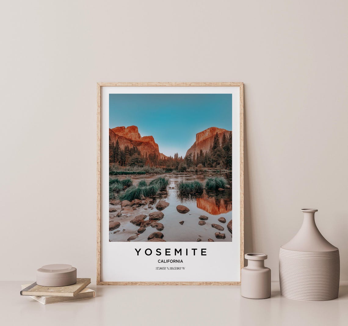 Yosemite California Granite Canyon River Stone Travel Poster - Image 2