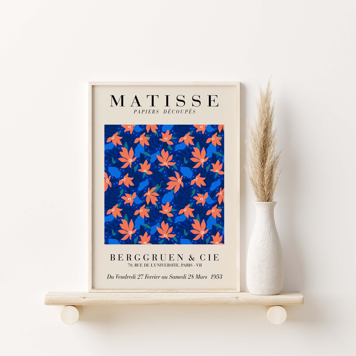 Henri Matisse Coral Floral 1953 Berggruen Papiers Decoupes Poster - Image 2