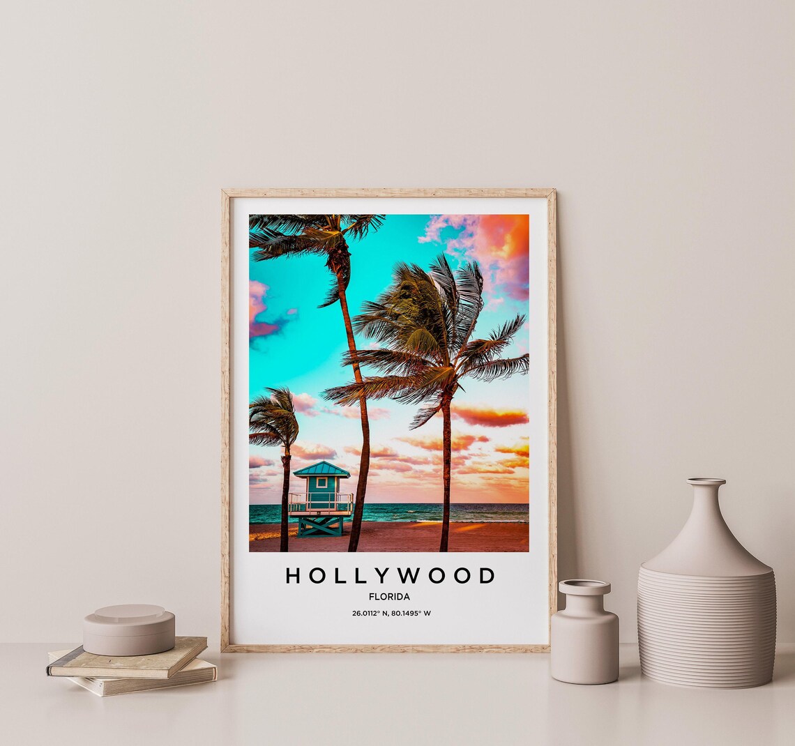 Hollywood Art Hollywood Print Hollywood Poster Hollywood Art Hollywood Photo Hollywood Map Hollywood Painting - Image 2