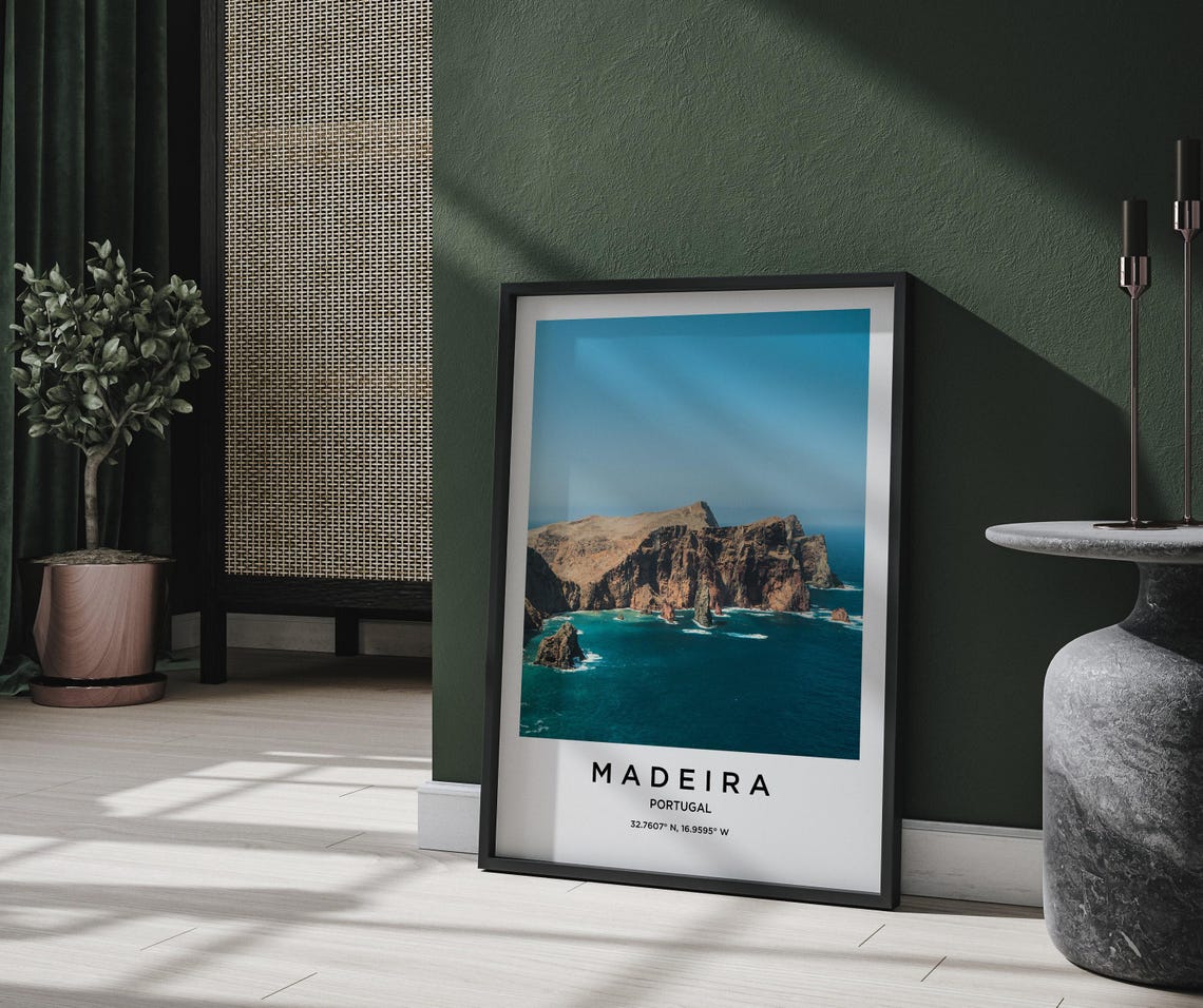Madeira Portugal Dramatic Volcanic Cliffs Over the Ocean Poster - Image 2