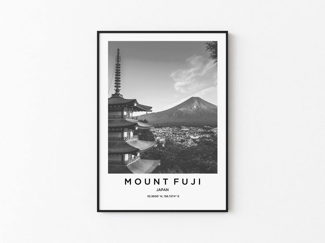 Mount Fuji Travel Poster, Scenic Landmark Art