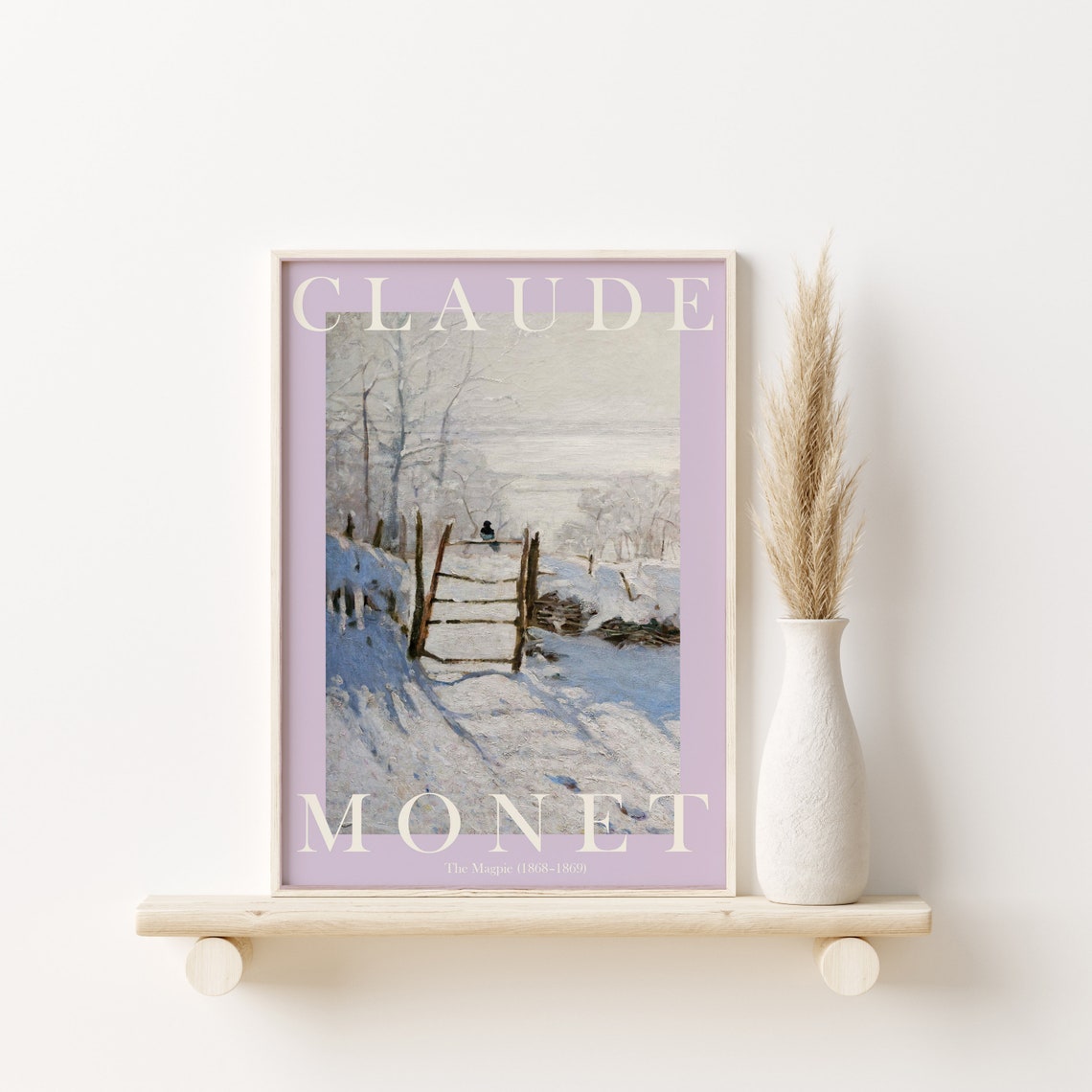Claude Monet The Magpie 1868 Snowy Gate Winter Bird Scene Poster - Image 2
