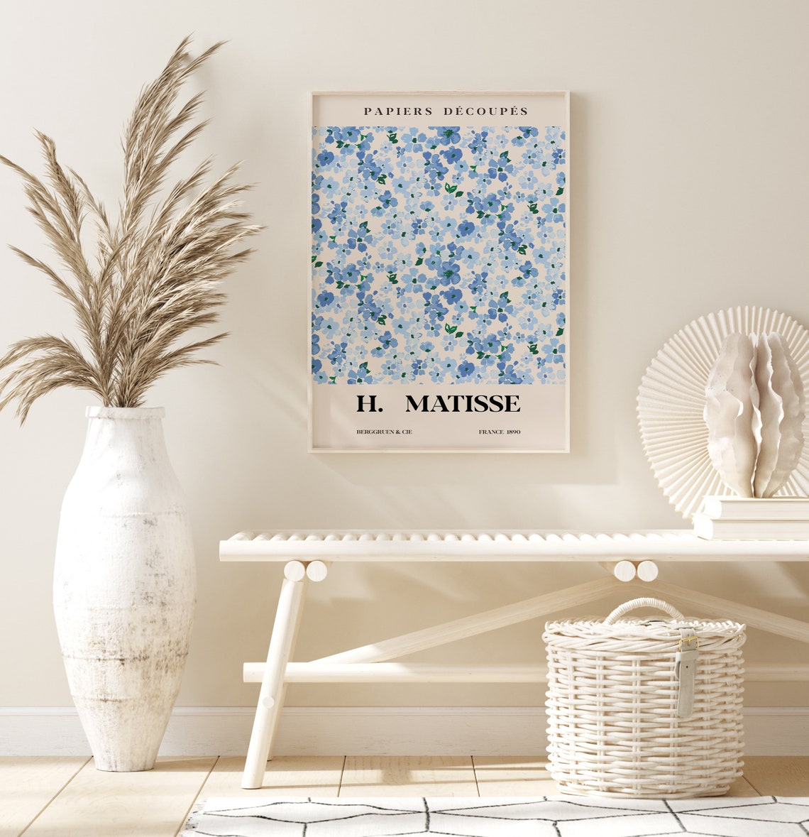 Henri Matisse Papiers Decoupes Blue Floral Pattern Art Poster - Image 3