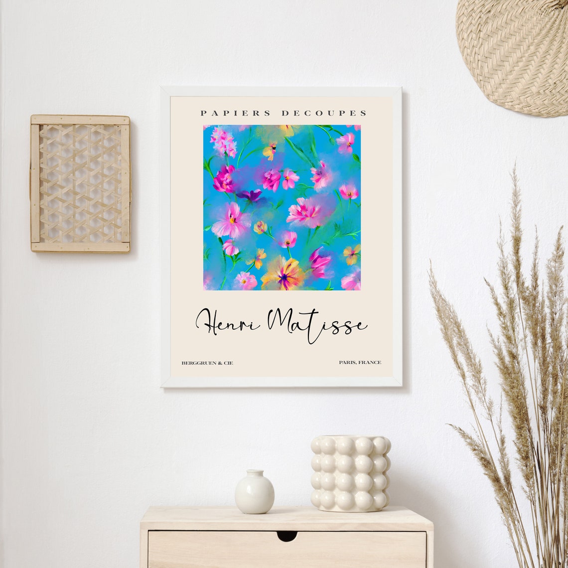 Henri Matisse Papiers Decoupes Turquoise Wildflower Art Poster - Image 2