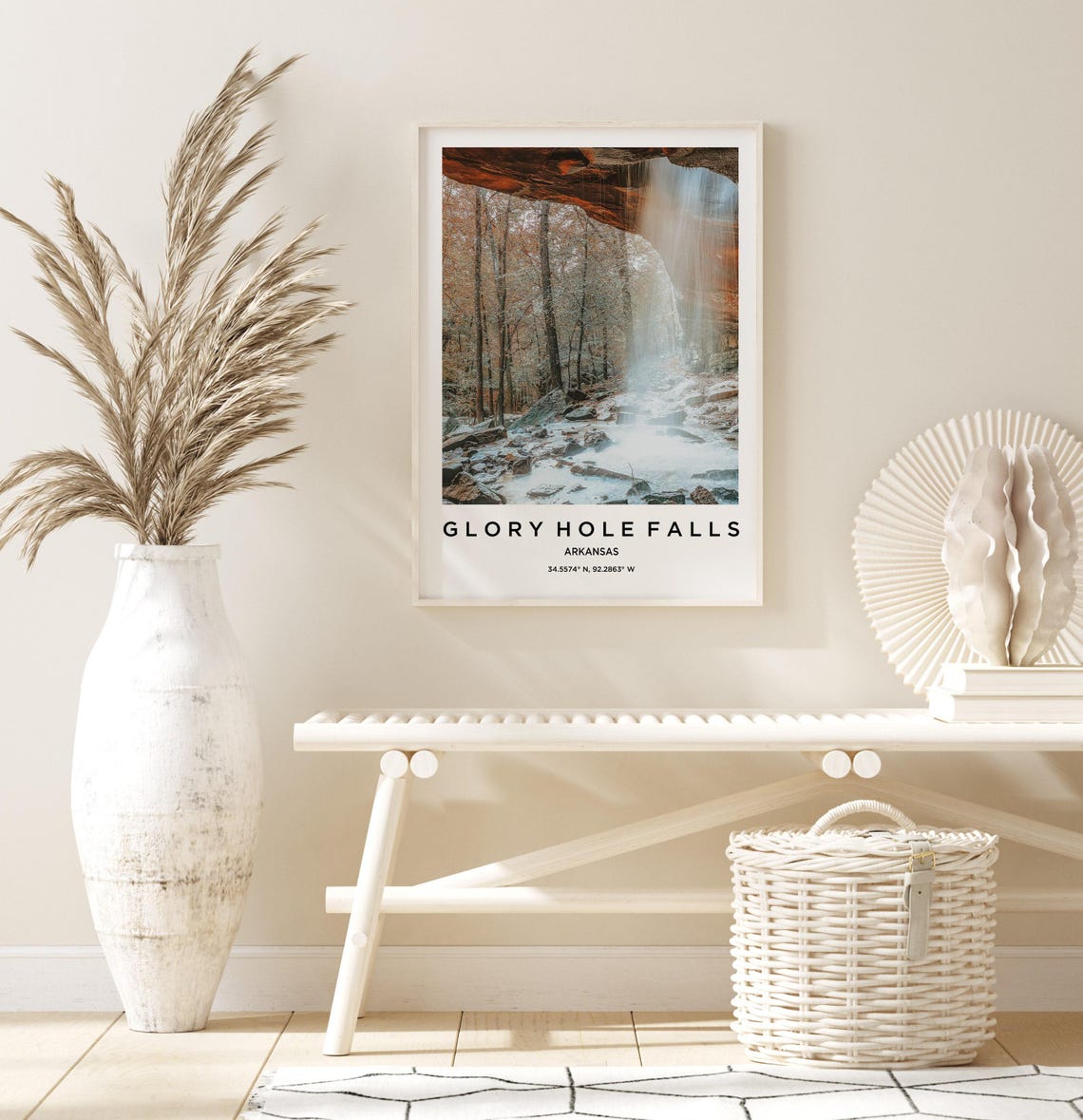 Glory Hole Falls Arkansas Waterfall Autumn Forest Photo Poster - Image 3