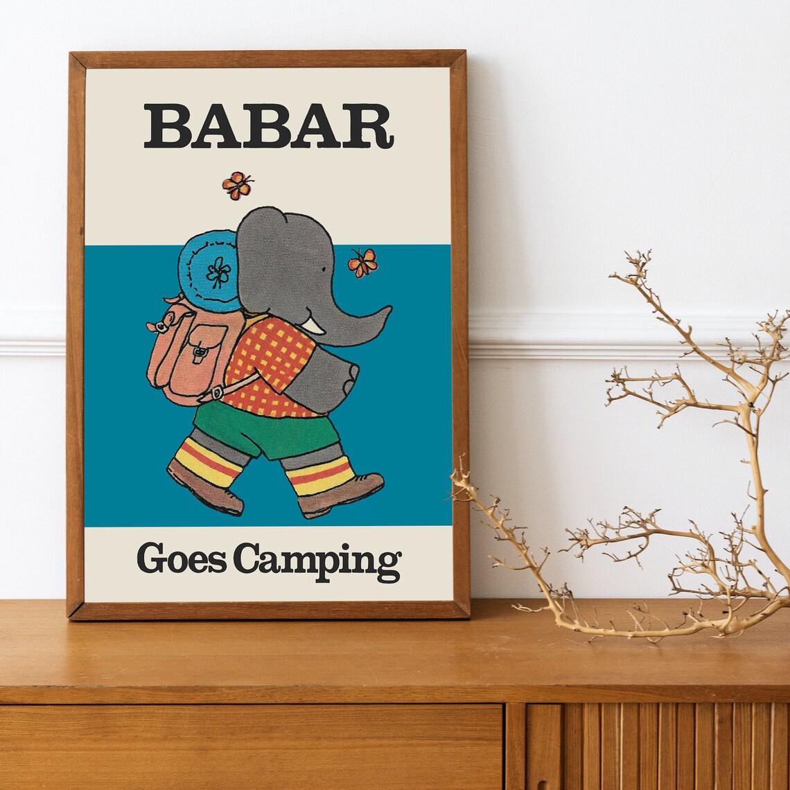 Babar The Elephant Retro Nursery Decor, Art Print - Image 2
