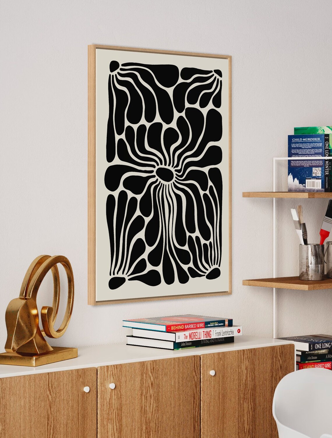 Abstract Botanical Poster, Vintage Neutral Decor - Image 4