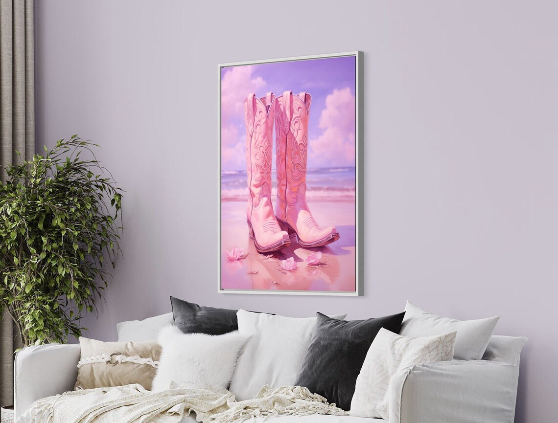 Cowgirl Boots Poster, Western Nursery Boho Decor - Image 3