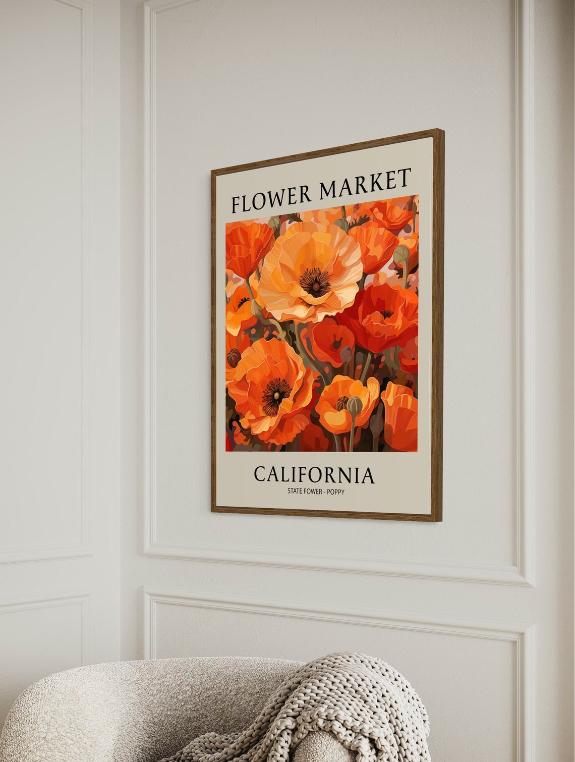 California Poppy, Boho Floral Art Print - Image 3