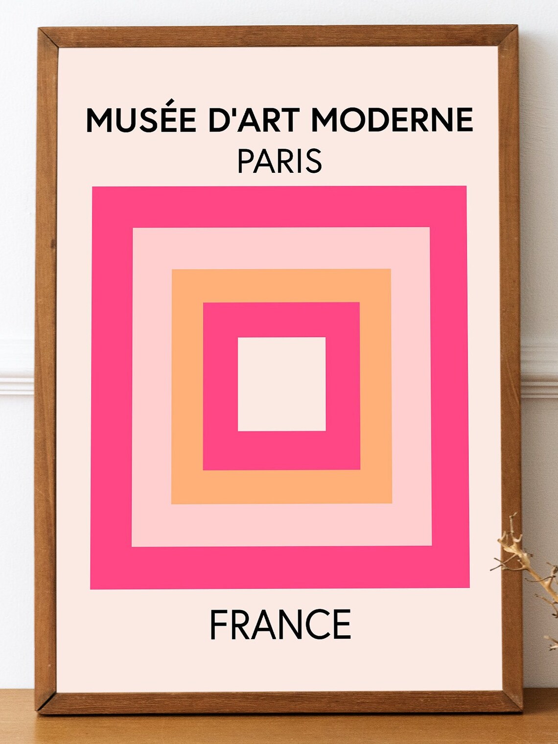 Abstract Art Minimal Geometric Print, Mid-Century Modern - Image 2