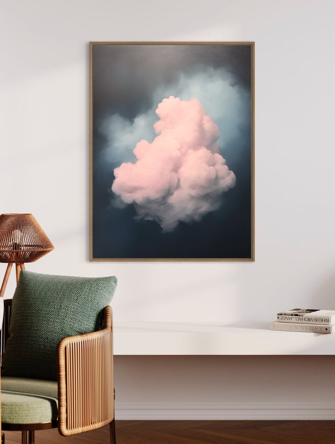 Cloud Wall Art, Minimalist Night Sky - Image 3