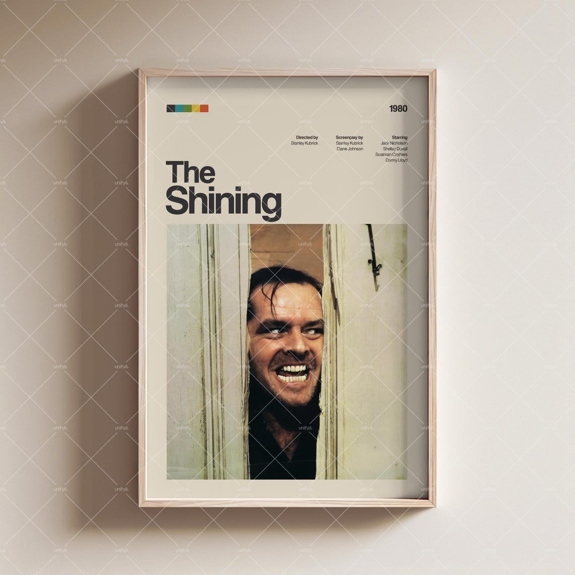 The Shining 1980 Minimalist Heres Johnny Axe Door Scene Poster