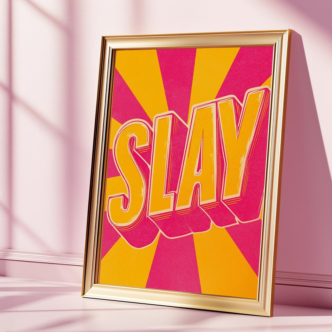Slay Bold Retro 3D Typography Empowering Motivational Poster