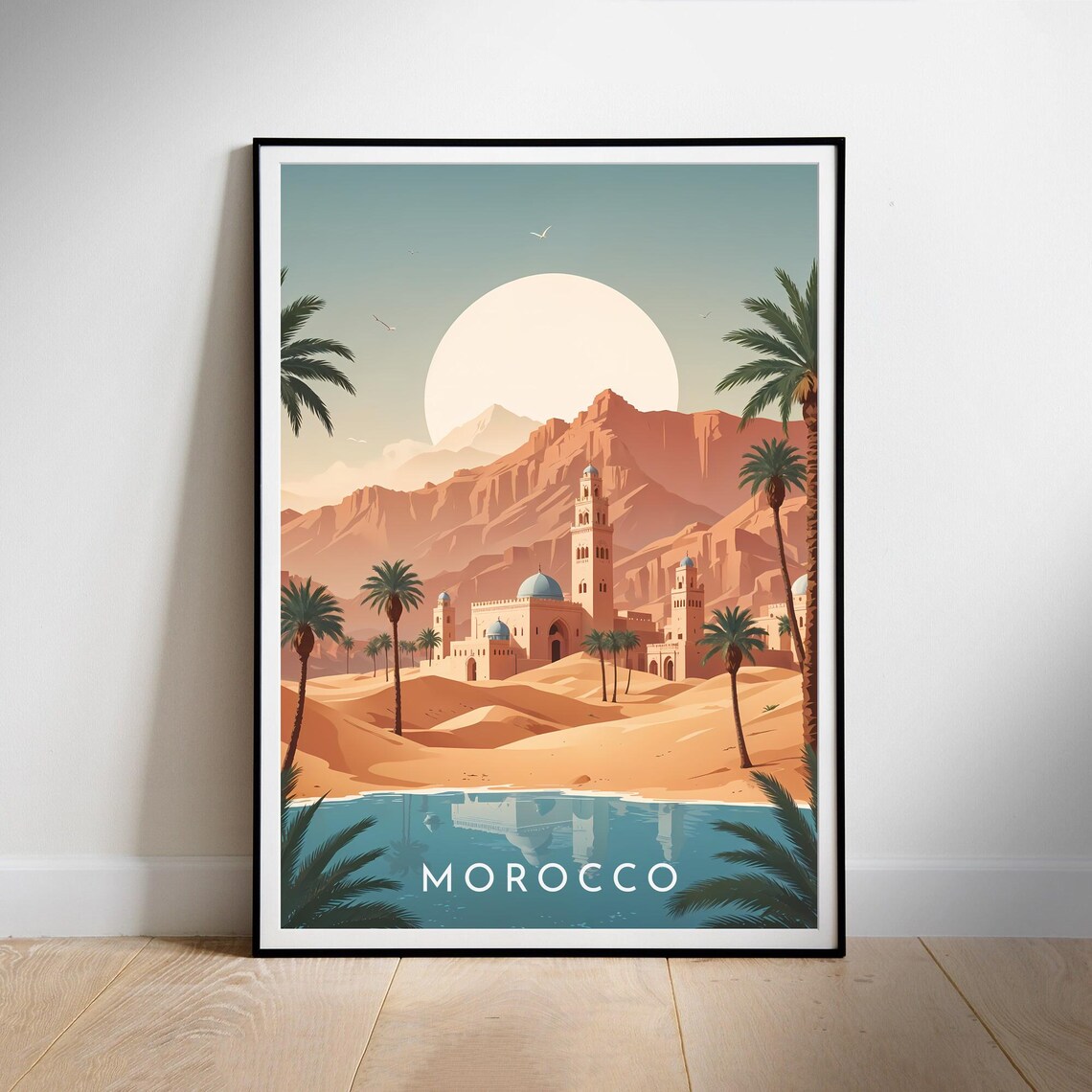 Printable Wall Art Morocco Retro Travel Poster Instant Hanging Decor New Home Gift