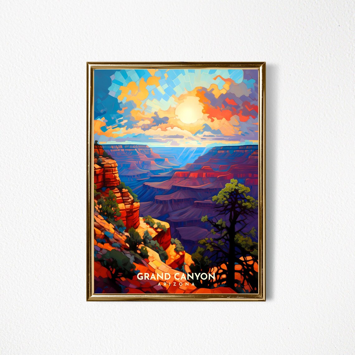 Grand Canyon Arizona Mosaic Sunset Desert Landscape Travel Poster - Image 2