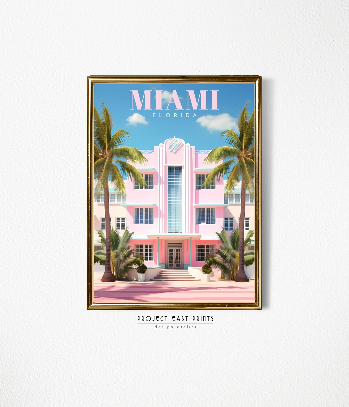 Miami Vintage Art Deco Travel Poster Print - Image 2