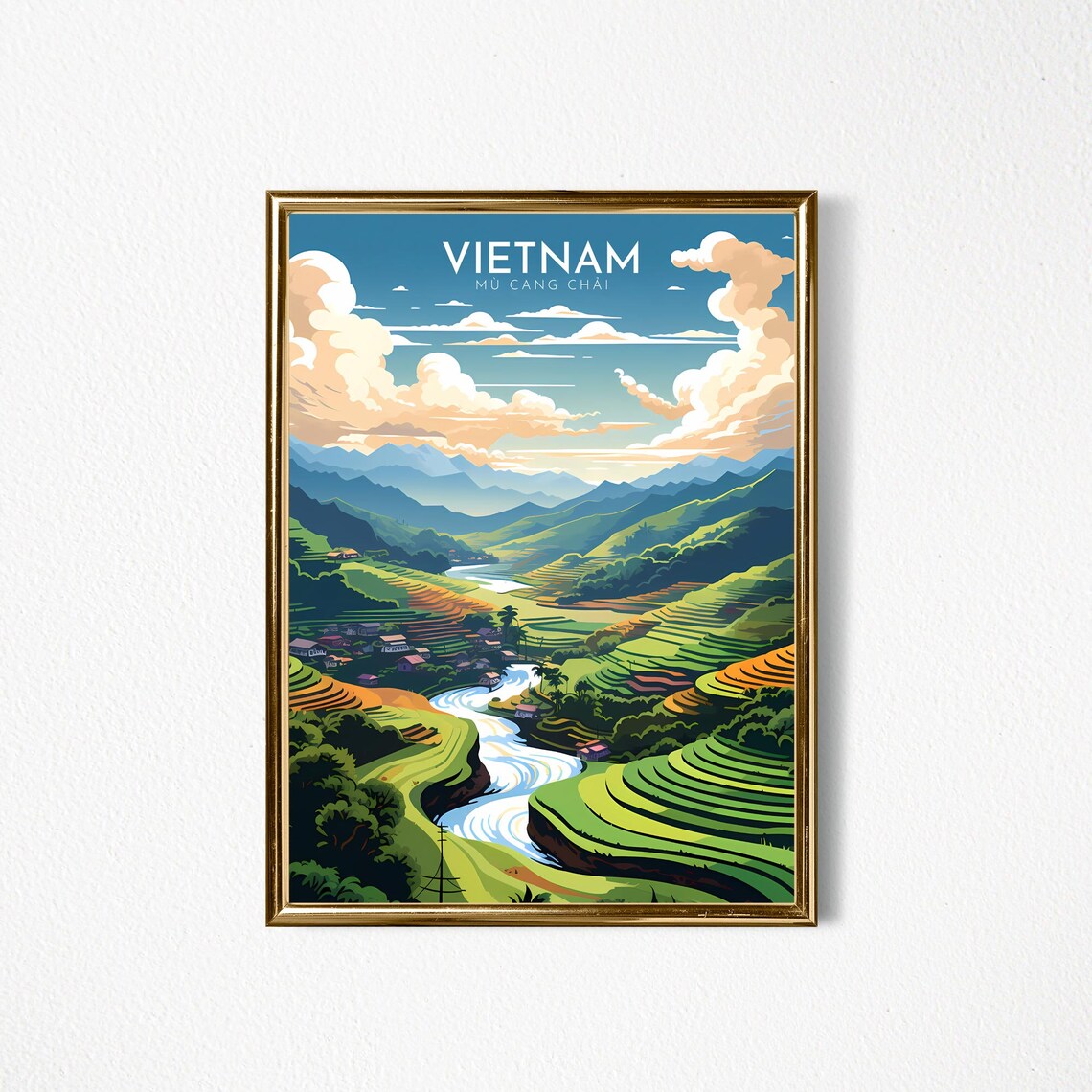 Vietnam Retro Travel Poster, Asia Travel Poster