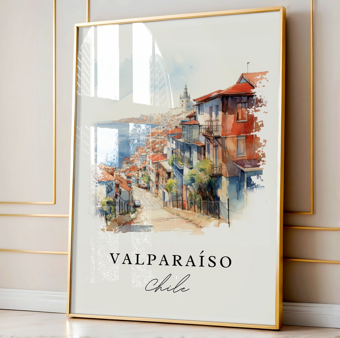 Valparaso Wall Art Chile Poster Wedding Gift Birthday Present Custom Text Personalised - Image 5