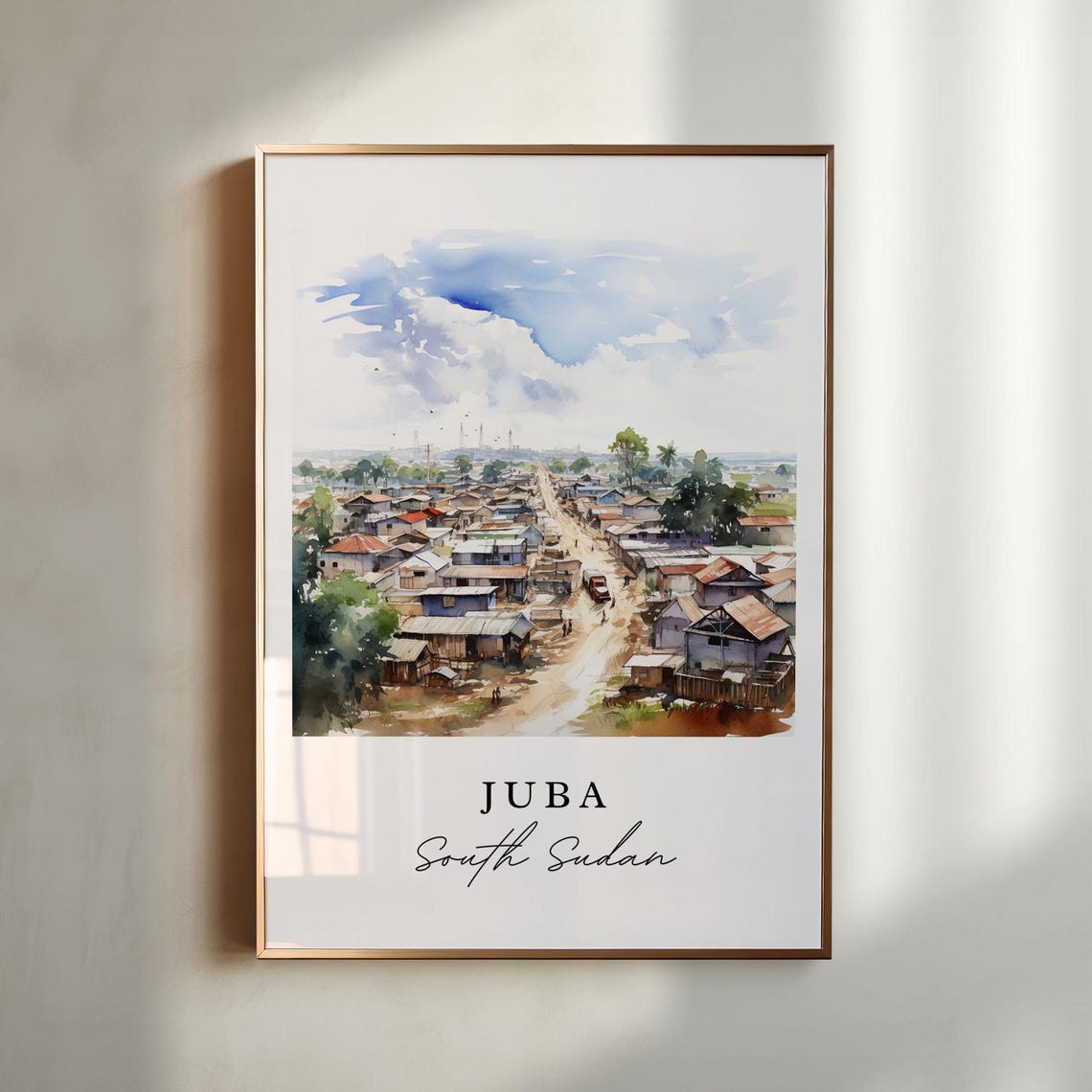 Juba South Sudan Wall Art Poster White Nile Central Equatoria State Gift Custom Text Personalized