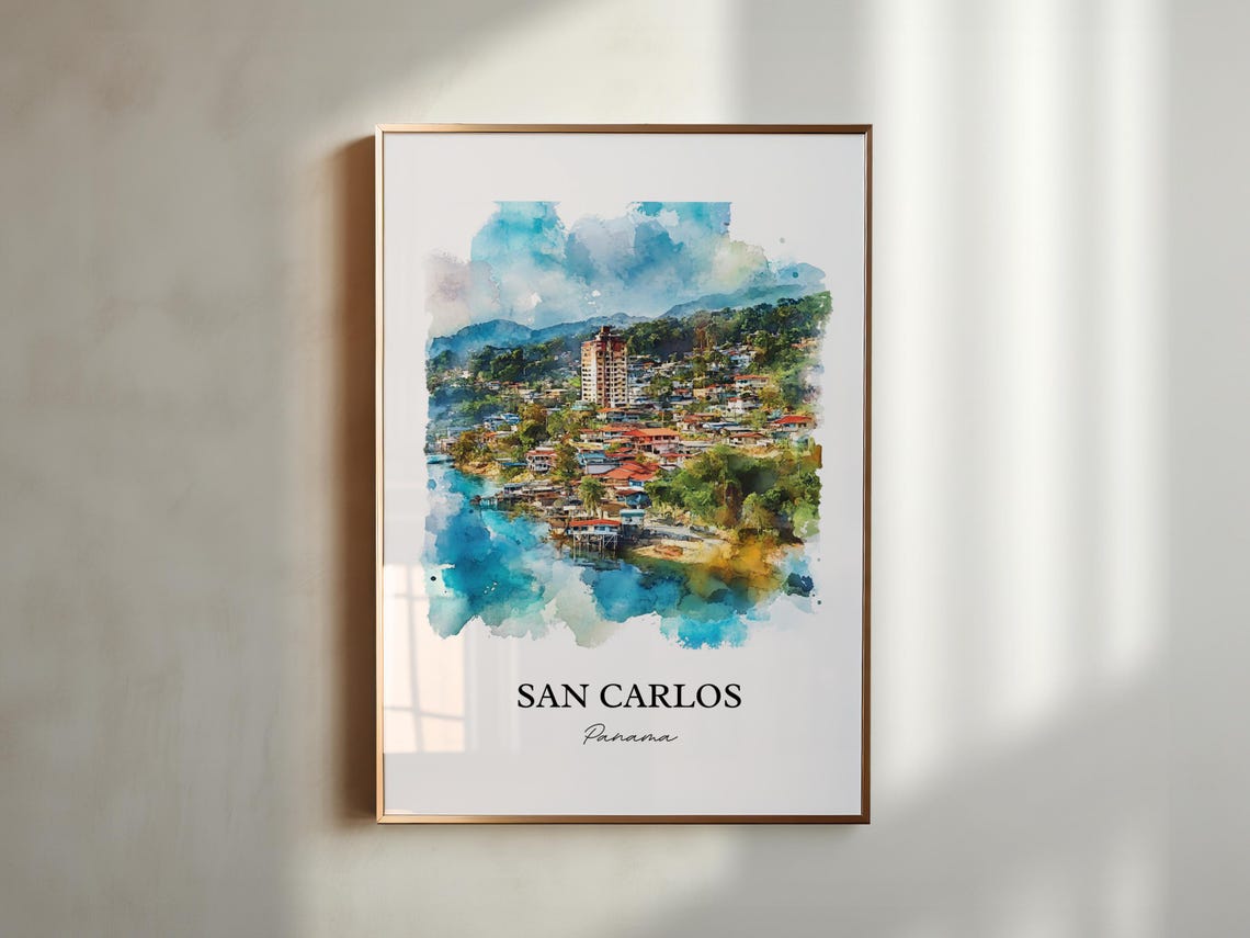 San Carlos Panama Art Oeste Print Watercolor Gift Travel Poster Housewarming - Image 5