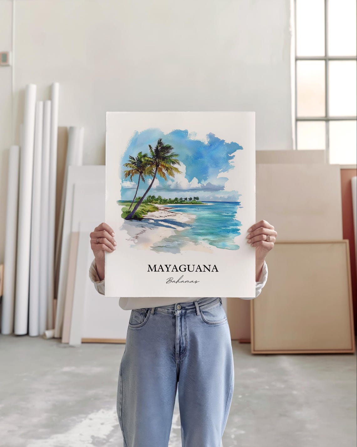 Mayaguana Wall Art Bahamas Print Watercolor Gift Travel Poster Housewarming - Image 2
