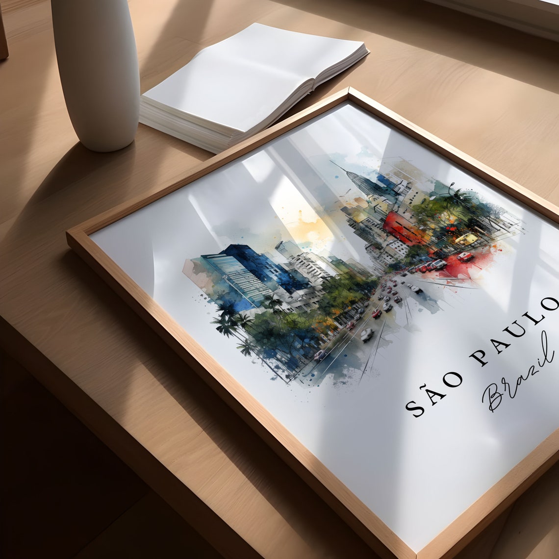 S e3o Paulo Wall Art Brazil Poster, Custom Text - Image 5