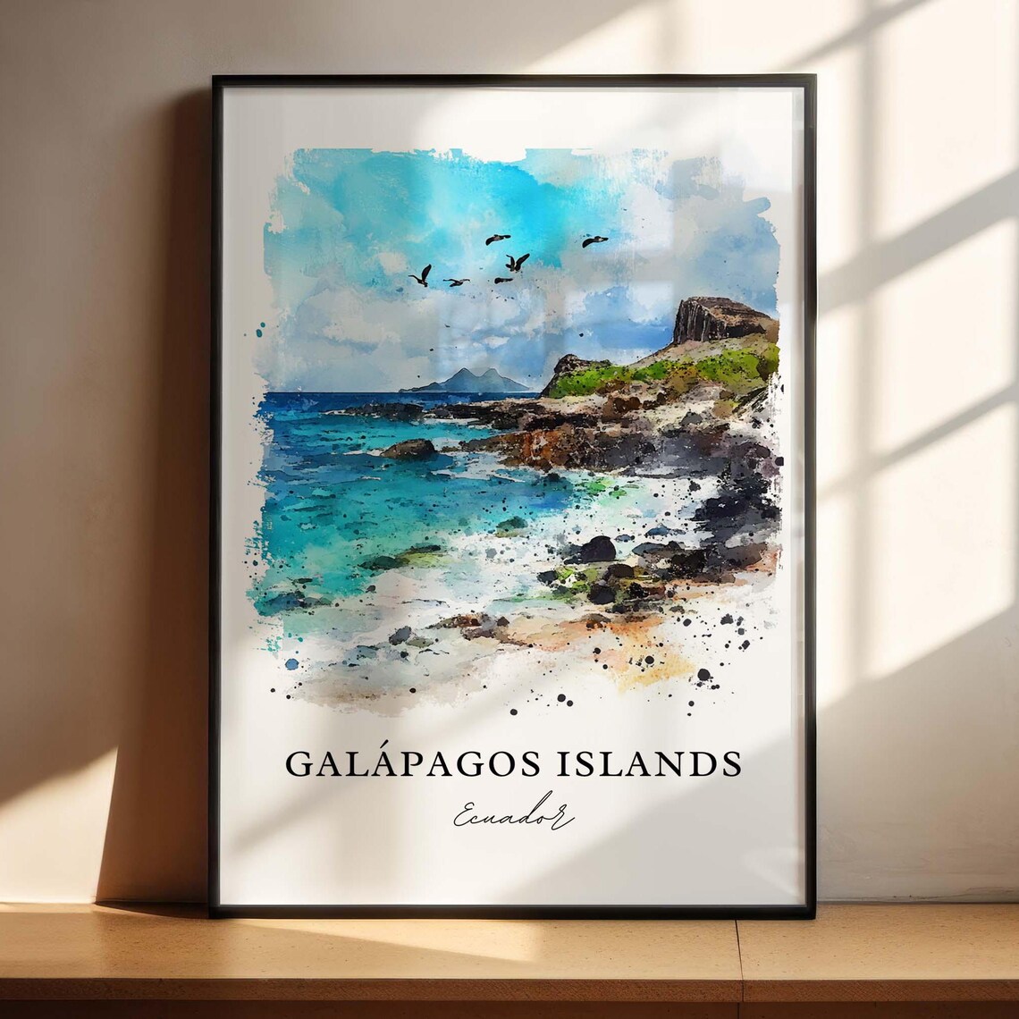 Galapagos Islands Watercolor Travel Poster, Ecuador - Image 4
