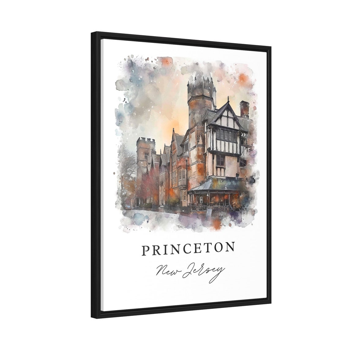 Princeton NJ Art Print, Custom Text Wall Decor - Image 2