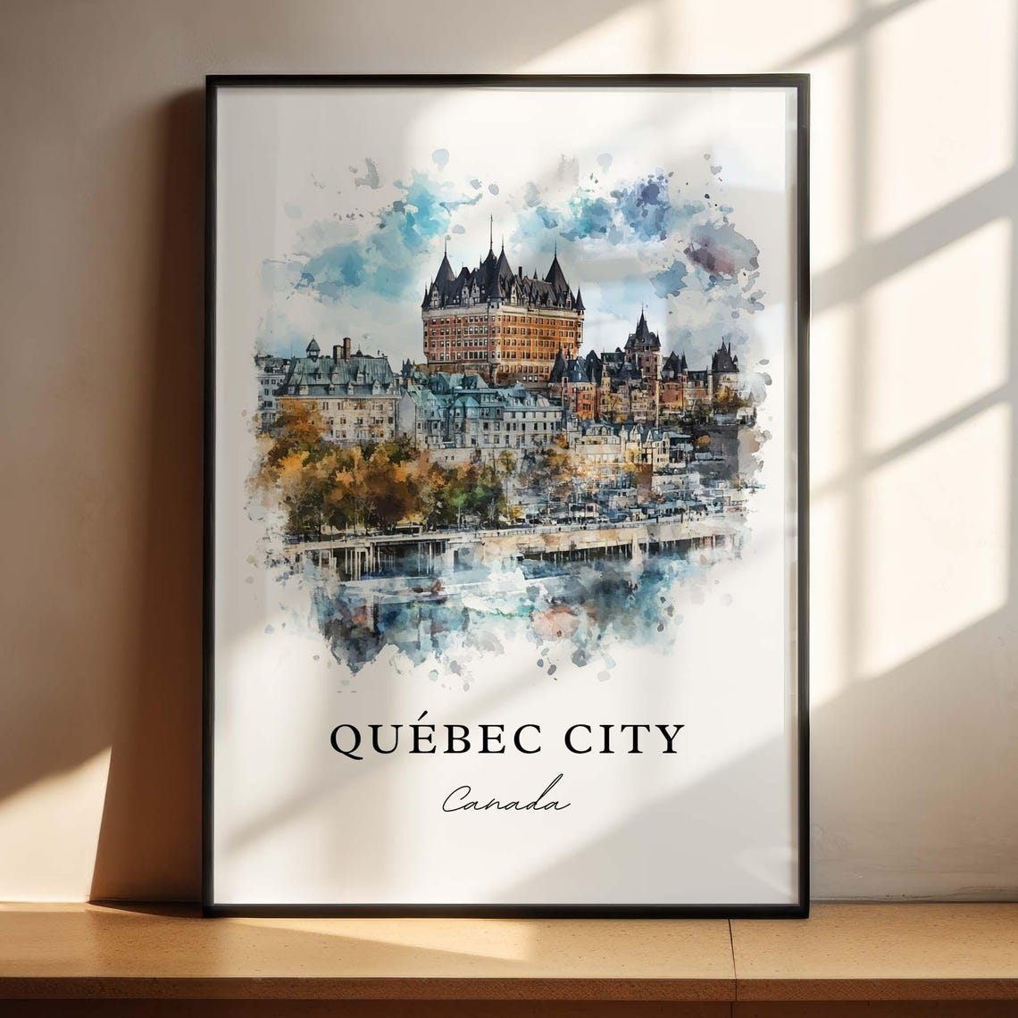 Quebec City Canada Chateau Skyline Watercolor Travel Gift Poster - Image 5