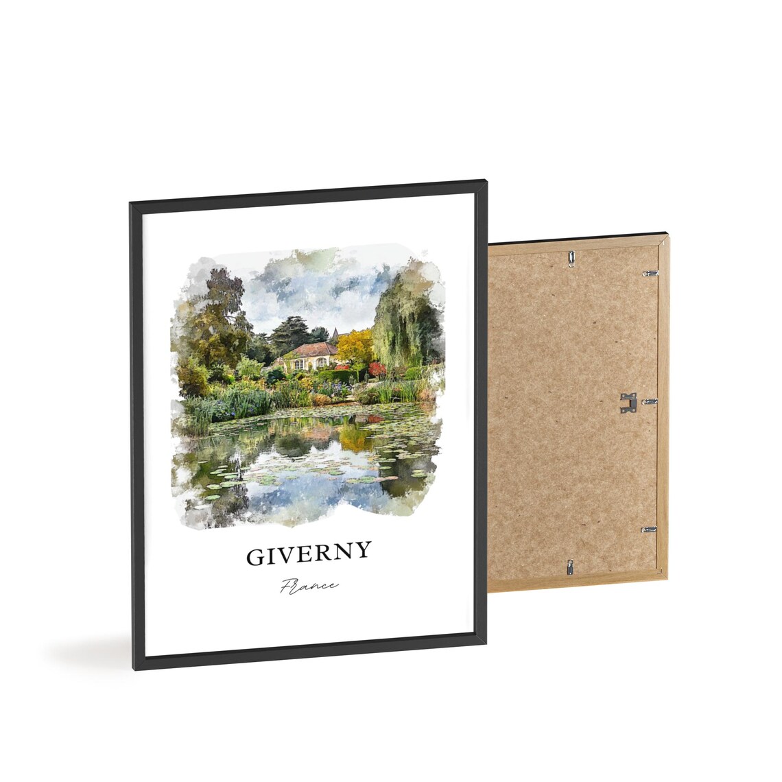 Giverny France Monet Water Lily Garden Watercolor Travel Poster - Image 5