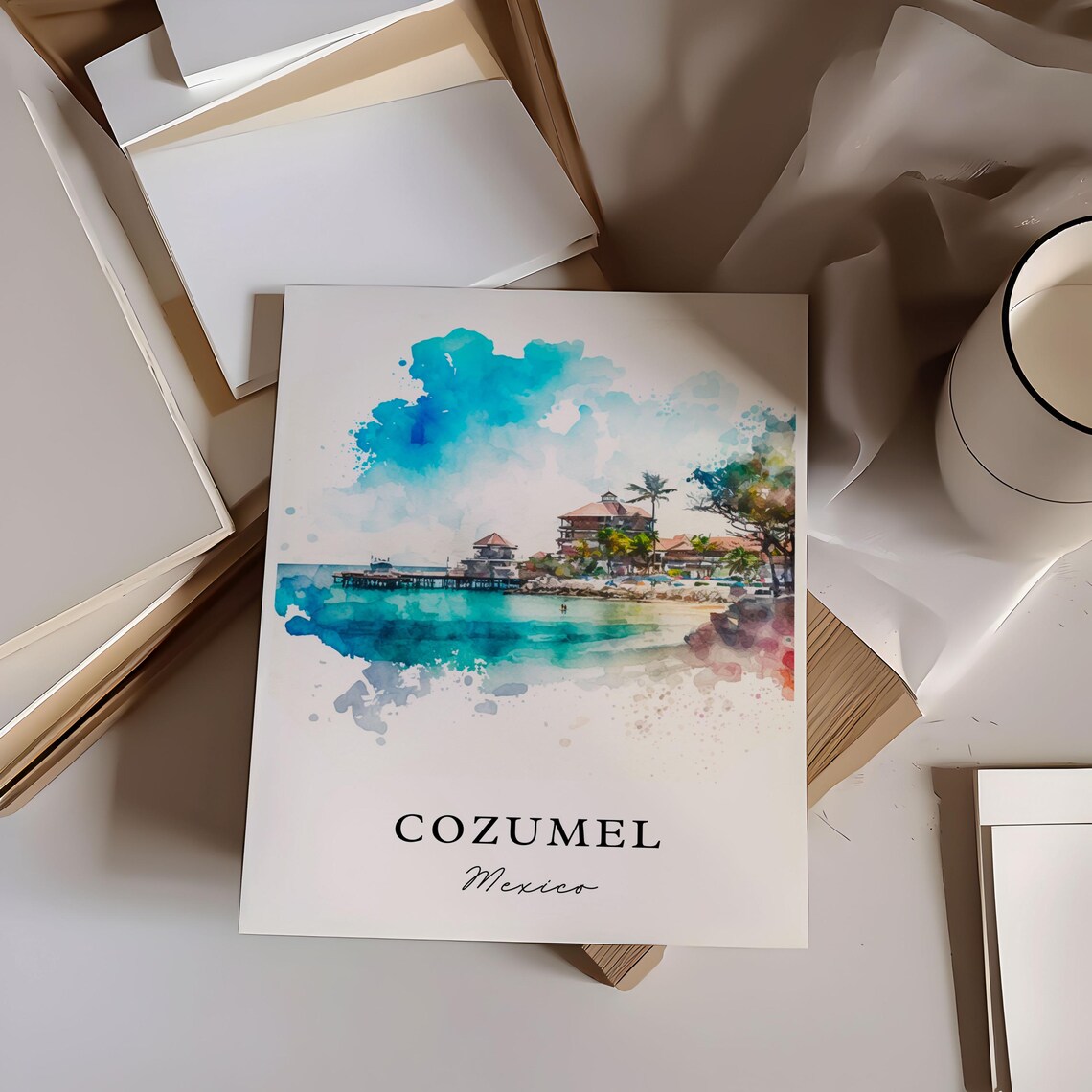 Cozumel, Mexico Travel Poster, Custom Text