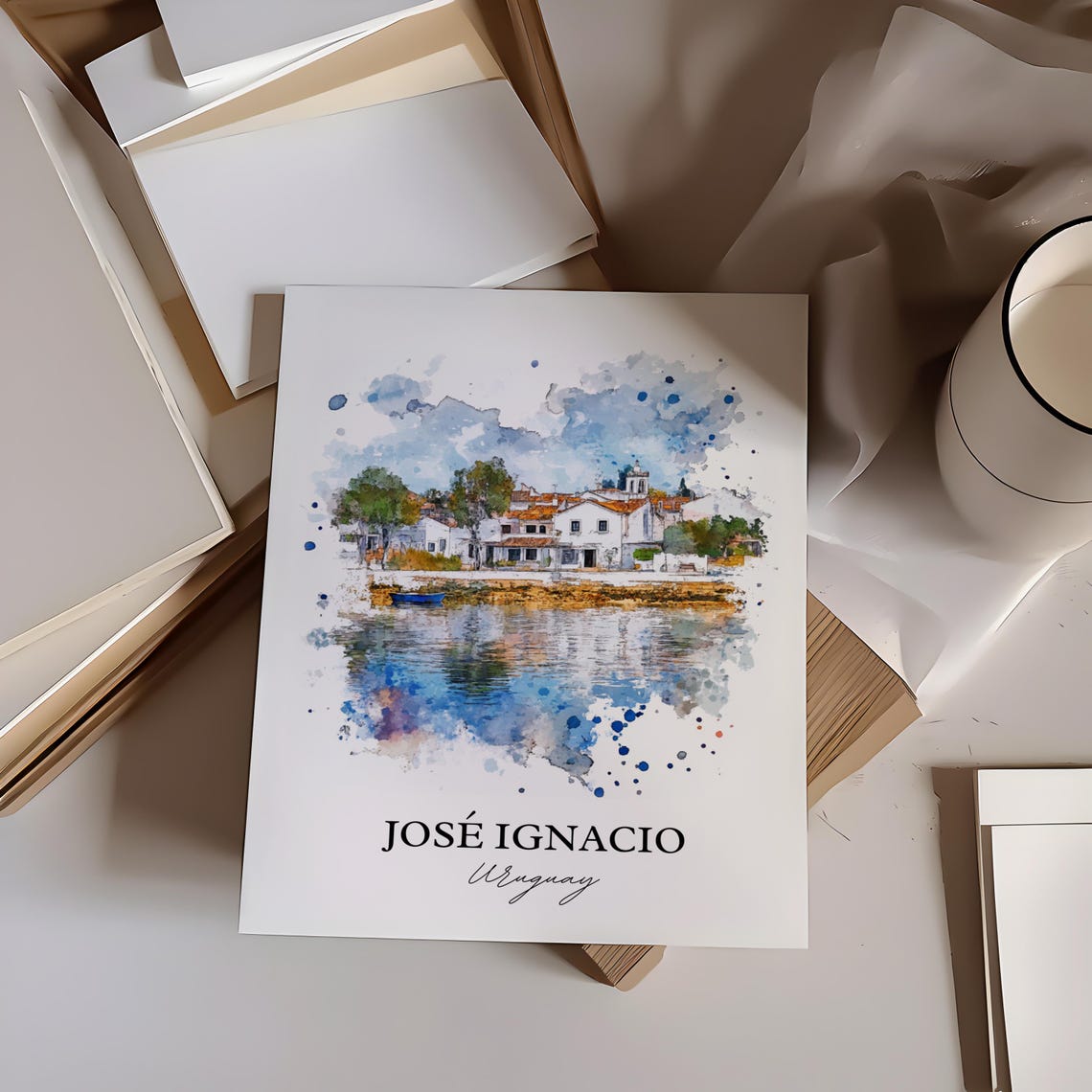 Jos Ignacio Wall Art Paraguay Print Watercolor Gift Travel Poster Housewarming - Image 4