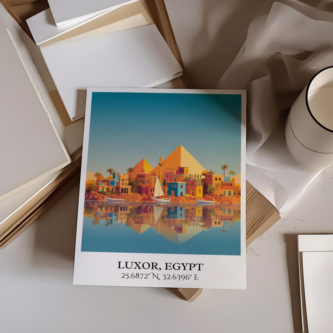 Luxor Egypt Art Retro Travel Home Decor Gift Egyptian Prints Housewarming - Image 6