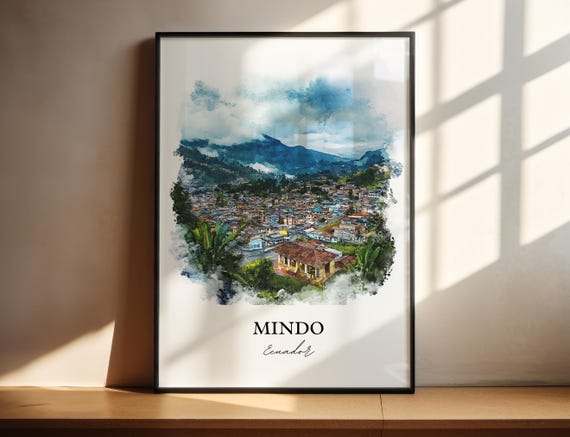 Mindo Ecuador Wall Art Cloud Forest Print Watercolor Gift Travel Poster Housewarming