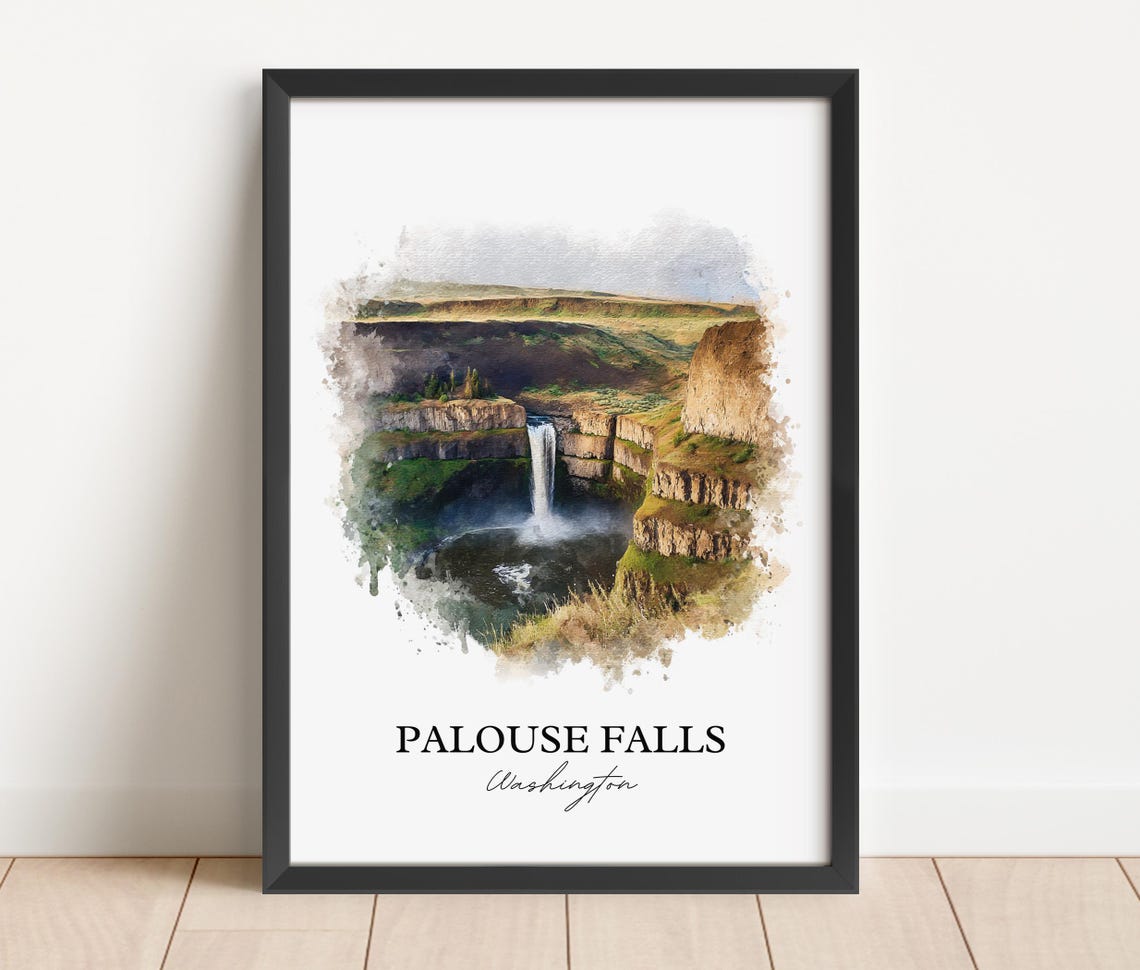 Palouse Falls Washington State Dramatic Canyon Waterfall Art Poster - Image 2