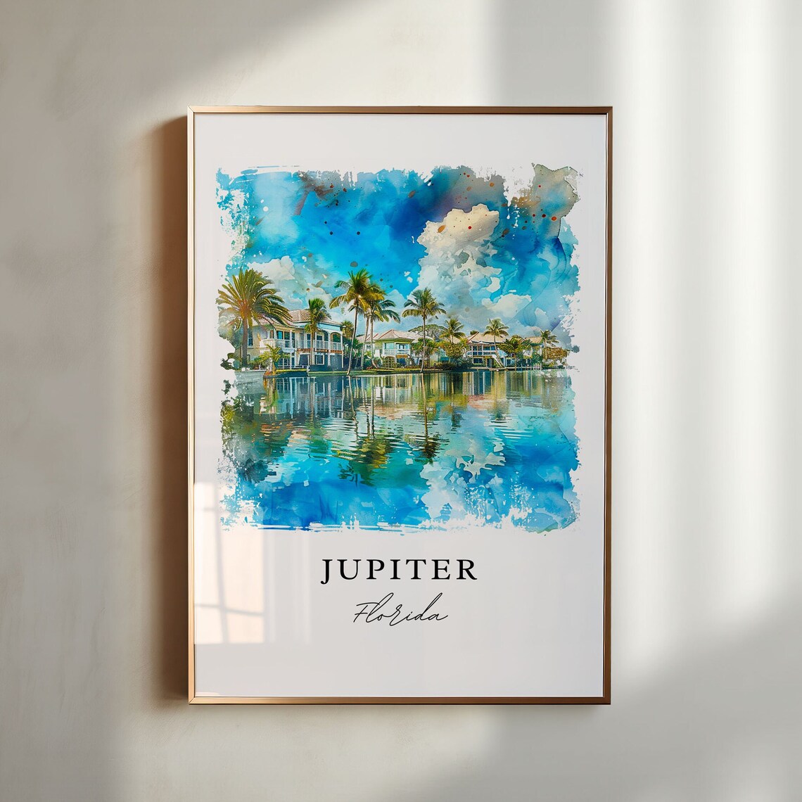 Jupiter FL Travel Poster, Florida Wall Art