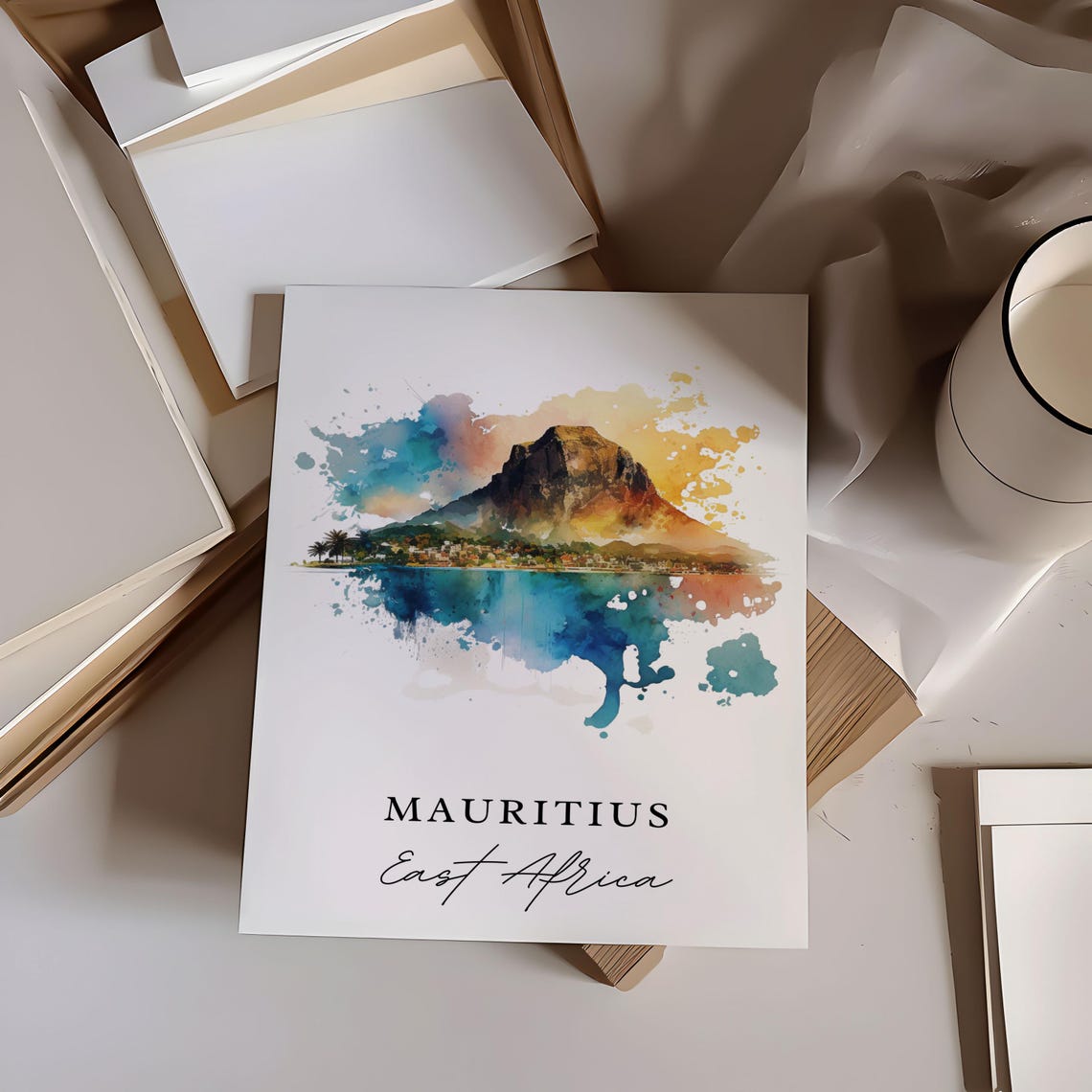 Mauritius Wall Art East Africa Poster Wedding Gift Eastern Present Custom Text Personalized - Image 4