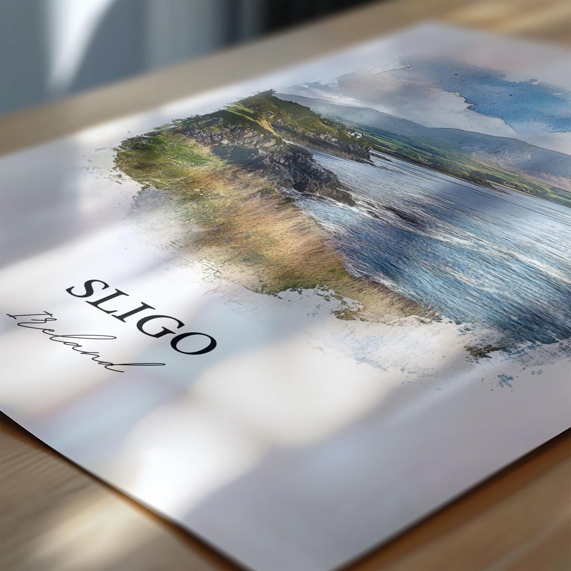 Sligo Ireland Atlantic Coast Watercolor Mountain Landscape Art Poster - Image 6