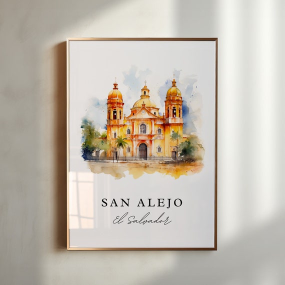 San Alejo El Salvador Wall Art Poster Print Wedding Gift Birthday Present Custom Text Perfect