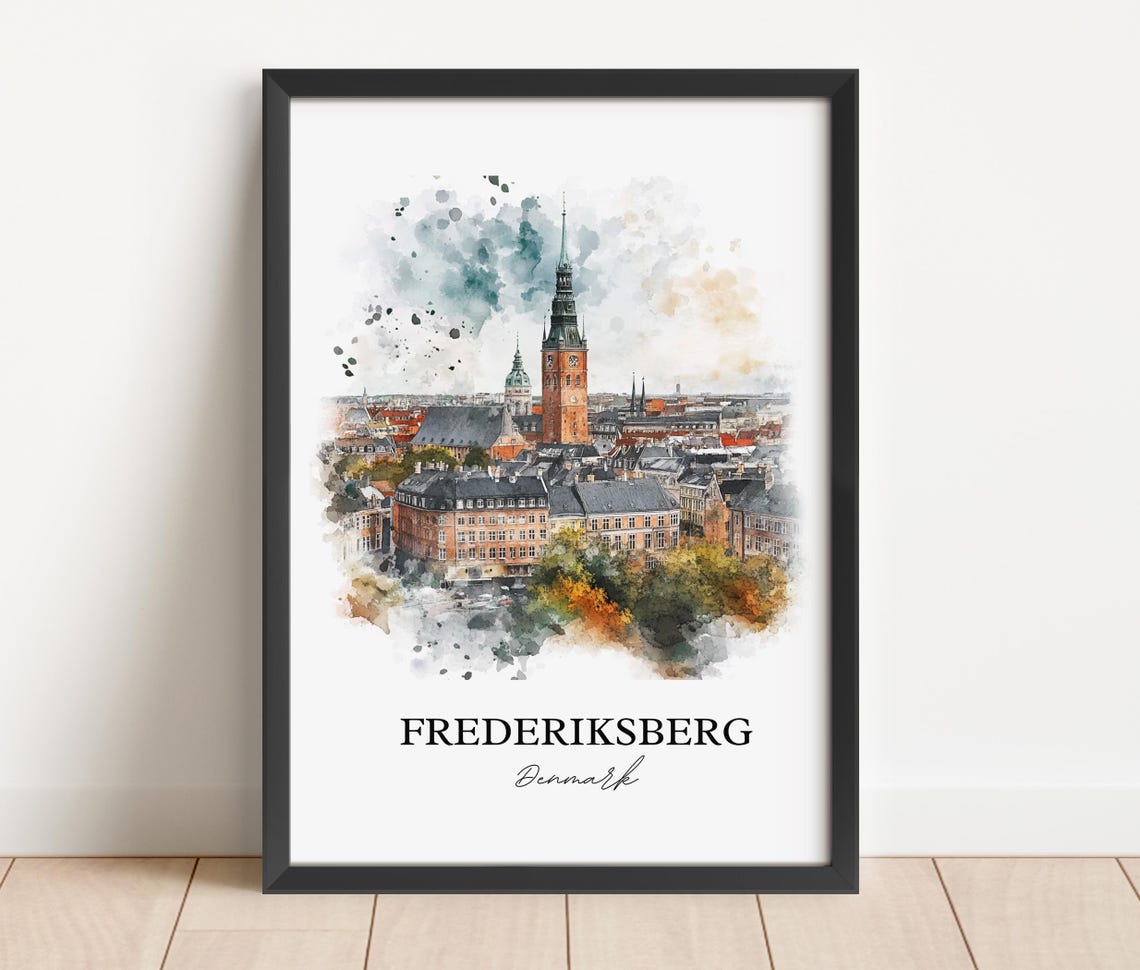 Frederiksberg Denmark Watercolor Travel Poster - Image 2