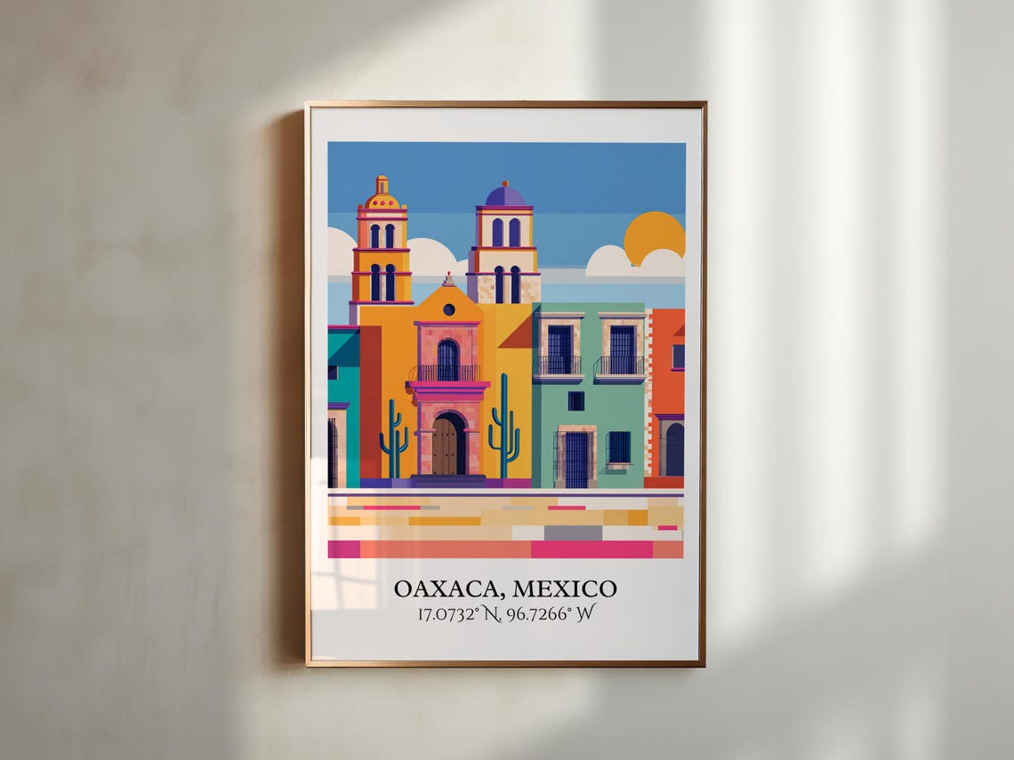 Oaxaca Art Retro Travel Mexico Home Decor Gift Prints Housewarming - Image 5