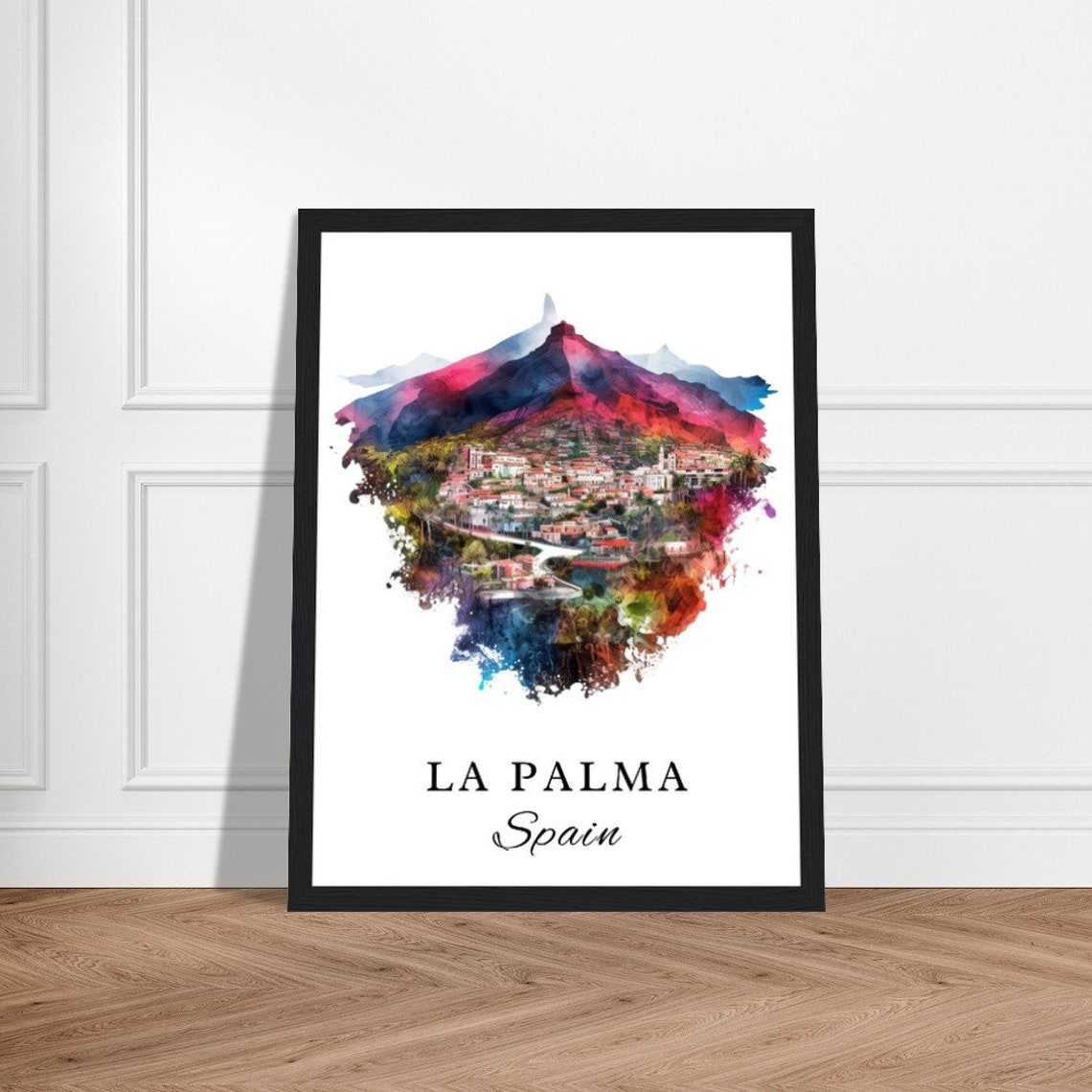 La Palma Spain Canary Islands Volcanic Coast Watercolor Poster - Image 2