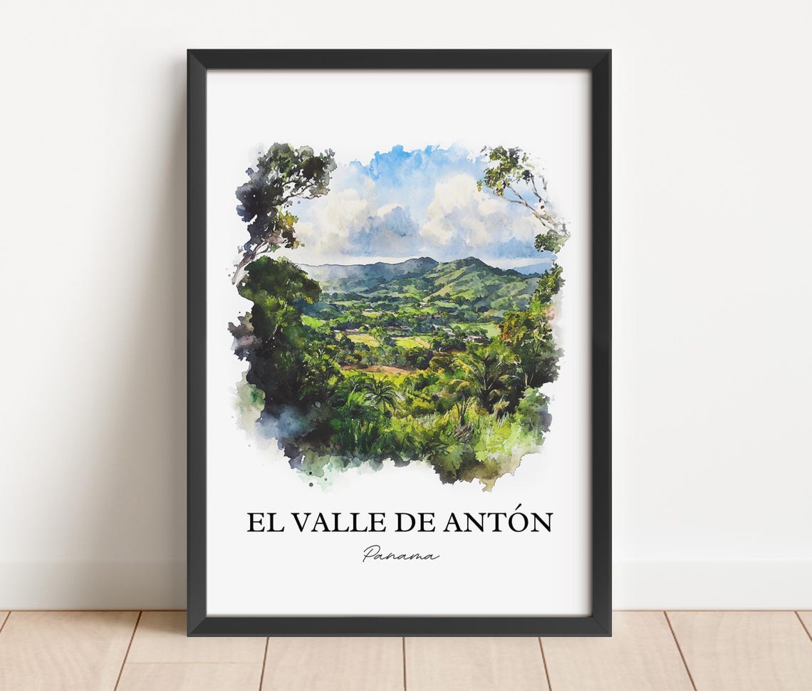 El Valle De Antn Watercolor Travel Poster, Panama - Image 3